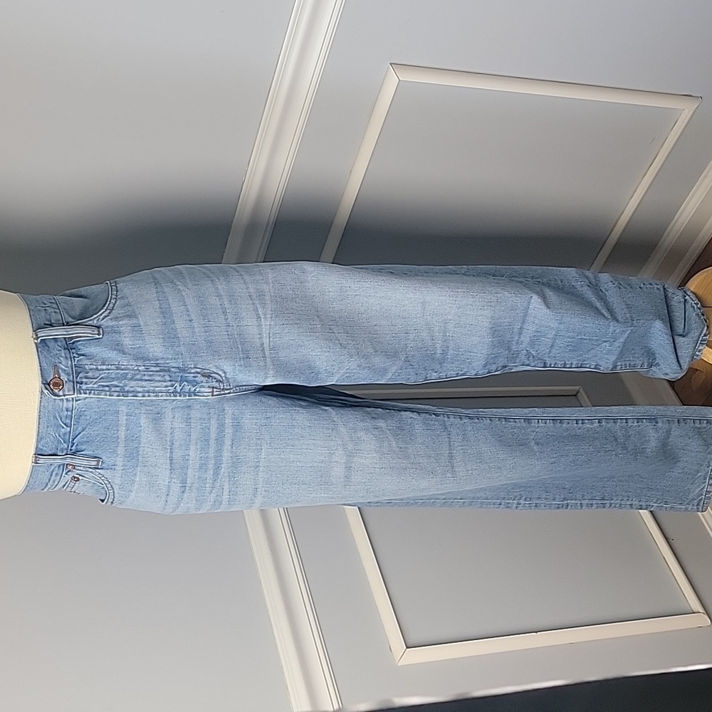 POINT SUR X J.CREW High-Rise Retro Light Wash 100% Cotton Straight Leg Jeans 31T